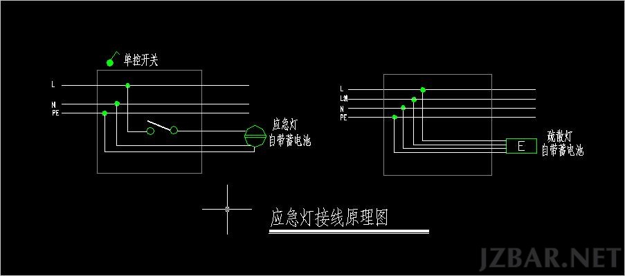 自带蓄电池灯接线图图片